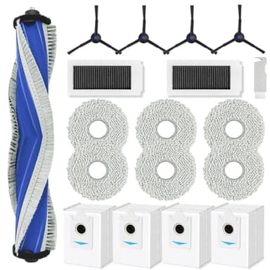 SpeHiate Kit di Ricambio per ECOVACS DEEBOT X5 Omni/ X5 Pro, Accessori con 1 Spazzola Principale (Antigroviglio Spazzola), 2 Filtri, 6 Panni, 4 Sacchetti Polvere, 4 Spazzole Laterali