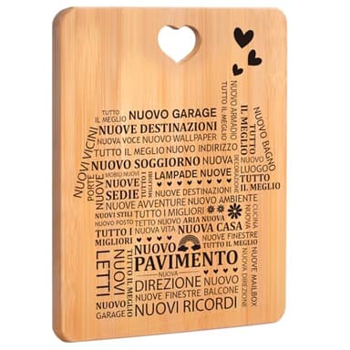 Regali per la Casa, Accessori Casa, Regali per Casa Nuova, Idee Regalo Casa Nuova, Regali per la Nuova Casa per Familiari, Parenti, Amici e Colleghi Tagliere in Bambù.