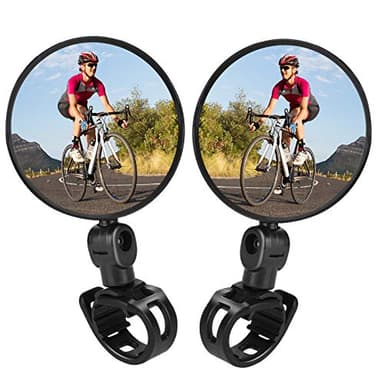 TAGVO Specchietti Bici, 2 Pezzi Bicicletta Ciclismo retrovisori Specchietto Regolabile Girevole Manubrio Montato Specchio Convesso in plastica per Mountain Road Bike