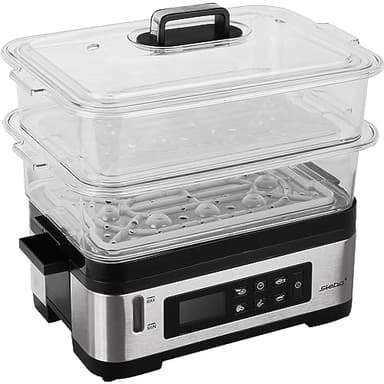 Steba DG 2 - Vaporiera 1200, 6 litri, acciaio INOX/nero