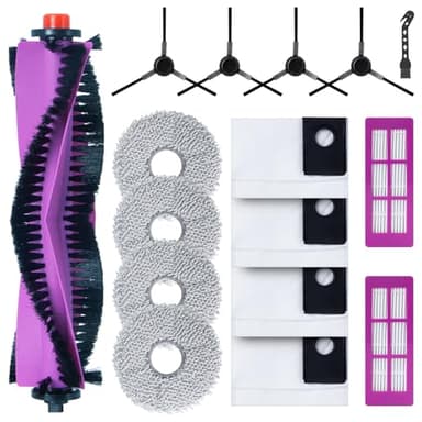 Kit di accessori di ricambio per aspirapolvere robot EUREKA J15 Ultra, 1 spazzola principale, 2 filtri, 4 panni, 4 sacchetti per la polvere, 4 spazzole laterali, 1 spazzola per la pulizia