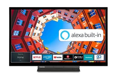 Toshiba Smart TV 24" HD Ready 24WK3C63DA, TV 24 Pollici con Alexa Integrata, Compatibile con Alexa e Google Assistant, Digitale DVB-T2, ELED, HDR10, Dolby Audio