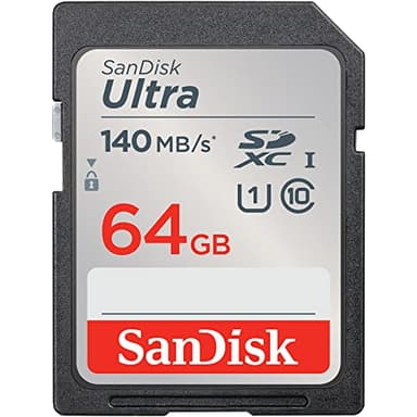 SanDisk Ultra 64GB SDXC 140MB/s - Scheda di Memoria, con velocità fino a 140 MB/s, prestazioni dell'app A1, UHS-I, Classe 10, U1
