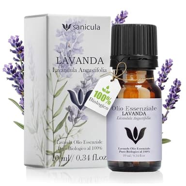 SANICULA Olio Essenziale di Lavanda - Lavanda Olio Essenziale Puro al 100%, 10 ml Olio Essenziale Lavanda Bio | Naturale Distillato Lavanda Oli per Diffusore ambiente, Olio di lavanda per capelli