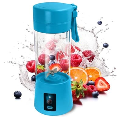 OcioDual Frullatore Portatile, Frullatore Elettrico per Frullati, Frappè, Cocktail, Tritatutto in vetro da 380ml, Tritatutto Elettrico, Smoothie Maker, Ricardibile Tramite USB-C