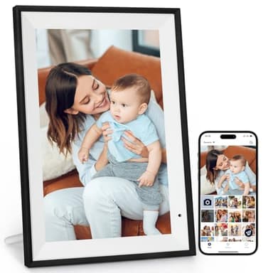 AEEZO Cornice Digitale WIFI 10.1 Pollici, 32GB Cornici Digitali,1280 x 800 IPS Touch Screen,Rotazione Automatica,Condividi Foto e Video con l'App