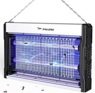 PALONE Lampada Antizanzare 3200V, USB Zanzariera Elettrica, 2 X UV LED Lampada Zanzare | Protezione al Tatto | con Catena und Vassoio | per Interno Esterno Grondaia