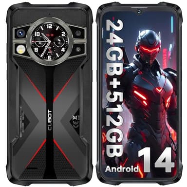 CUBOT Kingkong 9 Rugged Smartphone Android 14 (2024), 24GB+512GB Telefono Indistruttibile, 10600mAh/33W, 120Hz 6.58” FHD+ Cellulare Antiurto, 100MP+24MP Visione Notturna, 1.32" Schermo/4G Dual SIM