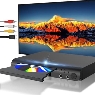 Lettore DVD HDMI per TV, lettori DVD per tutte le regioni con porte karaoke e ingresso USB, compatibilità PAL/NTSC, lettore DVD CD domestico con cavi HDMI e RCA/AV