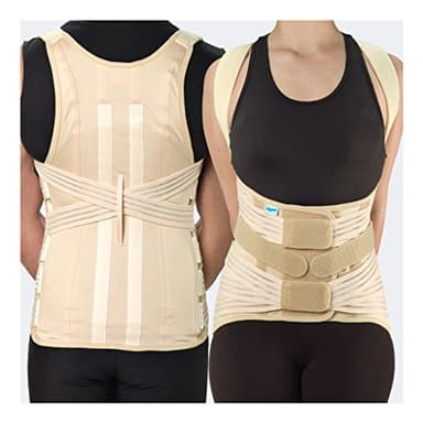 537 F DONNA - Corsetto semirigido dorsolombare con spallacci - rinforzi paravertebrali - 4 tiranti pelvici