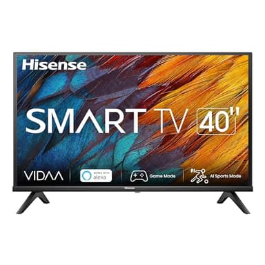 Hisense 40" LCD HD Ready 2023 40A4K, Smart TV VIDAA U6, Compabilità Alexa, Tuner DVB-T2/S2 HEVC 10
