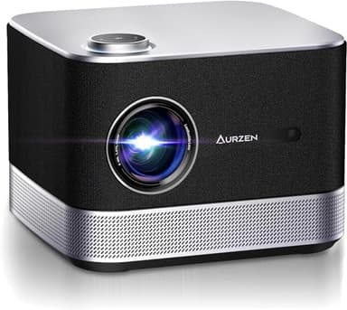 Aurzen Boom 3 Proiettore Netflix Ufficiale Dolby Videoroiettore 4K Supporta Auto Focus Keystone, Proiettore WiFi Bluetooth 500 Ansi Projector Full HD 1080P Nativo, Altoparlanti da 36 W, Nero