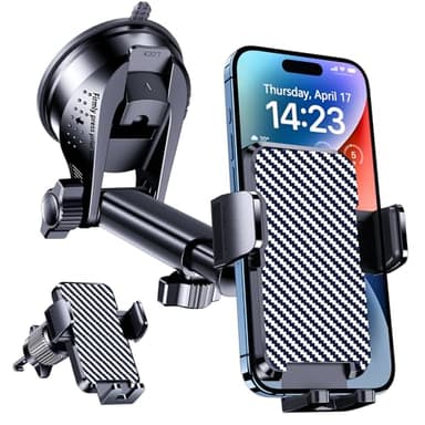 BIPOPIBO Porta Cellulare Auto [Super Aspirazione], Supporto Telefono Auto, Adatto per Parabrezza, Bocchette di Aerazione e Cruscotto, [3 in 1] Porta Telefono Rifiniture Adatto a tutti gli phone