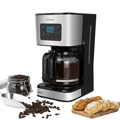 Cecotec Macchina Per Caffè Americano Coffee 66 Smart. 950 W, Programmabile 24H, Tecnologia Extemaroma, Funzione Autoclean, Finiture In Acciaio Inox, Schermo Lcd, Caraffa In Vetro Da 1,5 L