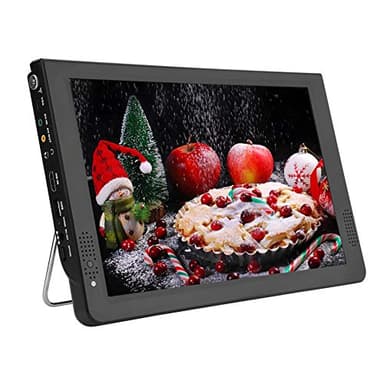 VBESTLIFE Televisori analogici digitali da 12 Pollici TV Portatile T-T2 per Aereo Domestico da Auto (EU Plug)