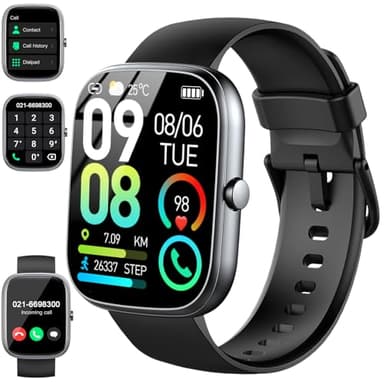 Smartwatch Uomo Donna, 1.91"HD Orologio Smartwatch con Effettua/Risposta Chiamate, Contapassi/Cardiofrequenzimetro, Orologio Fitness Tracker SpO2 Sonno, Impermeabile IP68 113+Sportive per Android iOS