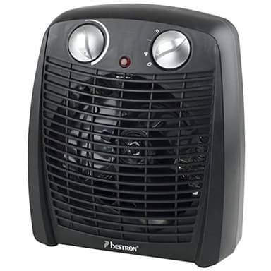 Bestron Termoventilatore con 2 livelli di potenza, incl. protezione antiribaltamento e protezione da surriscaldamento, per ambienti fino a 20m², 2000 Watt, colore: Nero