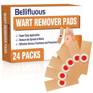 Bellifluous Verruche Rimozione, 24pcs Wart Remover Anti Verruche, Calli Piedi Rimozione, Cerotti Per Calli Dei Piedi, Cerotti Occhio Di Pernice, Verruche Rimozione Piedi Efficace Sollievo Dal Dolore