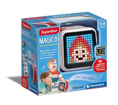 Clementoni Sapientino - Magico Raccontastorie per Bambini 3-8 Anni, con 40 Storie Illustrate in Pixel Art Interattive e Personalizzabili, 3 Modalità di Gioco e 2+ Ore di Racconti Scaricabili, 17729