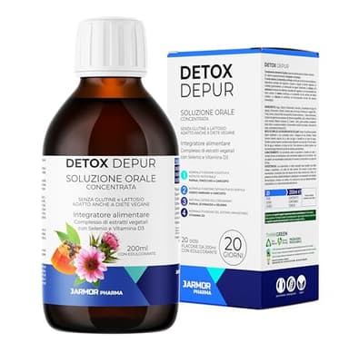 Cardo Mariano Fegato - Detox Fegato e Intestino - Integratore Drenante e Depurativo Fegato Con Estratto di Carciofo, Echinacea, Finocchio e Papaia - Sciroppo Liquido 200ml J.Armor Pharma