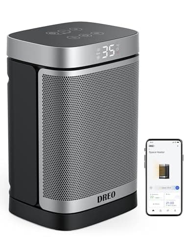 Dreo Riscaldatore intelligente per spazio, Riscaldatore elettrico in ceramica PTC oscillante a 70° con termostato, Telecomando, 3 modalità 3 velocità, Modalità ECO per risparmio energetico