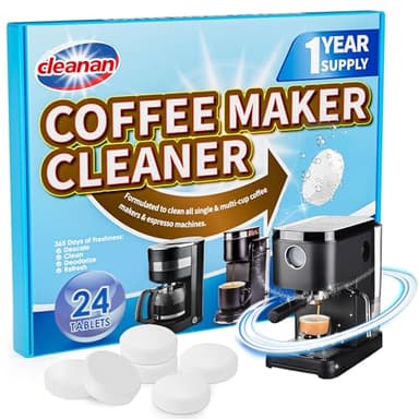 Decalcificante Macchina Caffè - 24 Compresse anticalcare macchine caffe, Rimuove il Calcare, Pulizia Profonda, Migliora il Gusto del Caffè, Compatibile con Tutte le Marche e Tipi di Macchine da Caffè