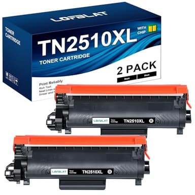 LOFBLAT TN2510XL TN2510 XL Toner compatibile per Brother TN-2510 XL TN-2510XL per MFC-L2800DW MFC-L2835DW MFC-L2827DW MFC-L2860DW DCP-L2620DW DCP-L2665DW DCP-L2660DW HL-L2400DW HLL2445DW (Nero,2-Pack)