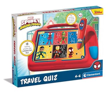 Clementoni Sapientino - Travel Quiz Marvel Spidey Amazing Friends con Penna Interattiva, Schede Educative per Bambini 4 Anni, Gioco Elettronico Parlante, Batterie Incluse, Made in Italy, 16806