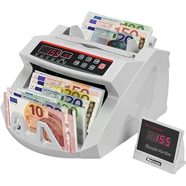 Contatore professionale di banconote in euro OiDFE, rilevatore di contraffazione UV MG, velocità > 1000 pezzi/min, selezionatore portatile, contatore di banconote con display bianco