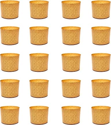Stampo Mini Panettone 100 gr - 20pz, Pirottini Panettone Professionale di Carta Naturale di Pura Cellulosa, Forme di Cottura per Panettoni 100 g, Resistente al Calore 200°C