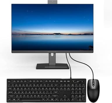 PC All-in-One 27 pollici Core i7 (fino a 3.20Ghz),All-in-One PC Rotabile Schermo 512GB SSD 16GB RAM Con Frontale Webcam,All-in-one Computer Supporto Dual-Band Wi-Fi 2.4G/5.2G Bluetooth 4.2, Nero