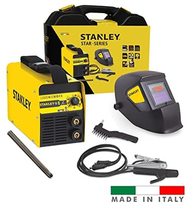 Saldatrice Inverter MMA ad elettrodo 130A STANLEY STAR 3200 con accessori e maschera Stanley professionale