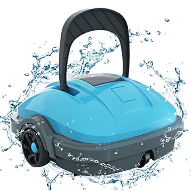 WYBOT Robot Piscina Cordless, aspirapolvere Automatico per Piscina Che Dura 50-60 Minuti, per Piscine Fuori Terra e Piscine interrate a Fondo Piatto, Doppio Motore, Fino a 525 Metri Quadri, Blu