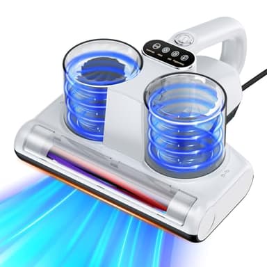 YUFAC Aspirapolvere per materassi Battimaterasso, 16Kpa Aspirapolvere antiacaro con luce UV, Aspiratore portatile per materassi da 500W con filtro HEPA, Aspiratore per letto, divano, tappeti, Bianco