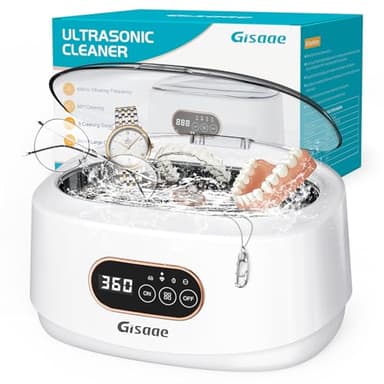Gisaae Pulitore Ultrasuoni, 660ml 48000Hz Pulitore Ultrasuoni Occhiali, 5 modalità di Tempo Lavatrice Ultrasuoni per Pulizia Gioielli, Protesi dentali, Orologi, Occhiali, Anelli, Collane