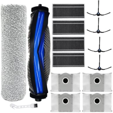 DianSung Accessori di ricambio per ECOVACS DEEBOT X8 Pro Omni / X8 Omni aspirapolvere robot,2 Spazzola a Rullo + 4 sacchetti + 4 spazzole laterali + 4 filtri + spazzola