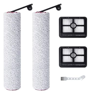 Fixbetter Spazzole Rullo + Parti di ricambio per filtri per Dreame H12 Pro / H12 Dual Aspirapolvere Bagnati e Secchi Senza Fili,2 Rulli Spazzola + 2 Filtri HEPA + 1 Spazzola per la Pulizia