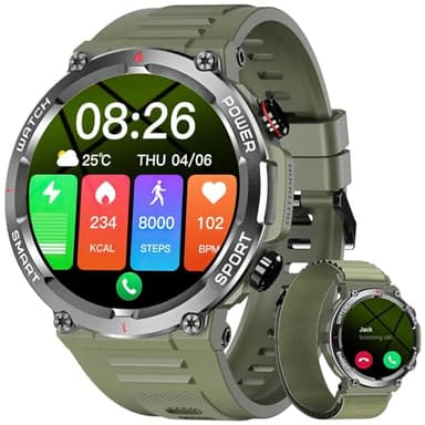 Blackview Smartwatch Uomo Donna, Orologio Intelligente Fitness con Chiamate Bluetooth,1.39" Militari Smart Watch Tracker Attività con 100 Modalità Sportive per Cardiofrequenzimetro,SpO2, Android iOS