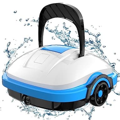 WYBOT Robot Piscina Batteria, Pulitore Automatico per Piscina Che Dura 50 Minuti, Doppio Motore, Aspirapolvere per Piscine Fuori Terra e Piscine interrate a Fondo Piatto, Fino a 50 m²
