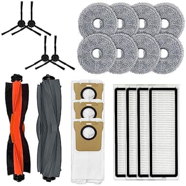 21 Pack Kit Accessori di Ricambio per Dreame L20 Ultra X20 Pro/X20 PRO Plus Robot Aspirapolvere, 2Spazzola Principale, 3Sacchetto Antipolvere, 4Filtro, 4Spazzola Laterale, 8Panno Mop