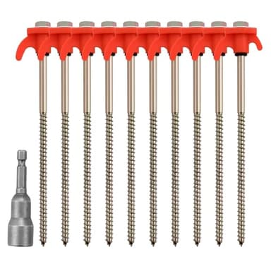 10 pezzi Picchetti per tenda,Picchetti tenda in metallo per esterni,Picchetti per tenda Zincati, Ganci per tenda per terreni duri e Legno