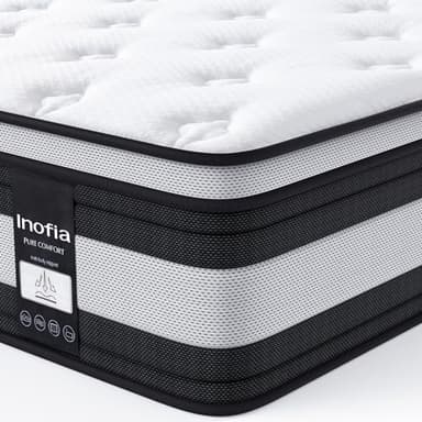 Inofia Materasso H3/H4, 28 cm, a 7 zone, a molle insacchettate, certificato Öko-Tex (90 × 190)