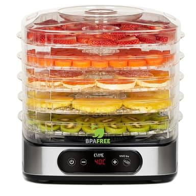 Classe Italy | Essiccatore Alimentare, Consumi Bassi, 5 ANNI DI GARANZIA ITALIA, Senza BPA, Essiccatore per Frutta, Verdura, Carne, Pesce, Frutta secca, 500 W, 23 Litri, Acciaio