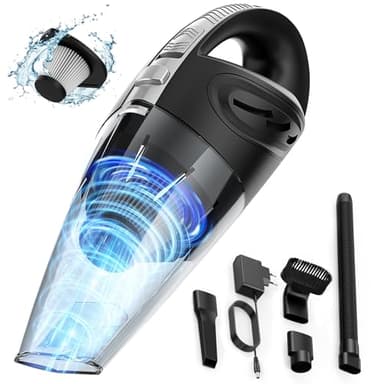 Aspirabriciole Senza Fili, 120W Mini Aspirapolvere Senza Fili Potente, Aspirapolvere Portatile Senza Fili per Auto con Filtri & Accessori, Adatto per la Pulizia di Auto, Animali Domestici e Casa