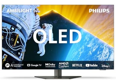 Philips Ambilight 65OLED809 Smart TV OLED 4K - Display 65 pollici, Piattaforma P5 AI Perfect Picture Ultra HD, Google TV, Dolby Vision e Dolby Atmos, Funziona con Alexa e Google Assistant