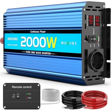 2000W Inverter 12v 220v Onda Pura Invertitore di Potenza 12v 220v Trasformatore di Potenza Convertitore - USB & EU Presa per Auto Camper Barca Inverter