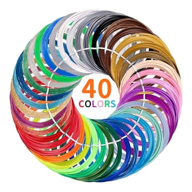 Kretrum 40 colori 3D penna filamento PLA 1,75 mm stampa 3D penna filamento ricarica compatibile con la penna 3D MYNT3D SCRIB3D non adatta filapen qualsiasi colore 3M Total 394 piedi