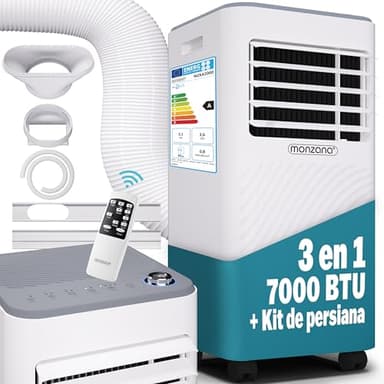 Monzana® Condizionatore d'Aria Mobile 7000BTU 3in1 750W Timer Telecomando Deumidificatore Climatizzatore Raffreddatore