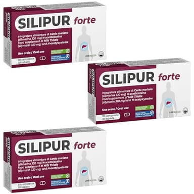 Agips Silipur Forte Fegato Disintossicante Forte Depurativo Con Cardo Mariano N-Acetilcisteina 90 compresse (3 Scatole)