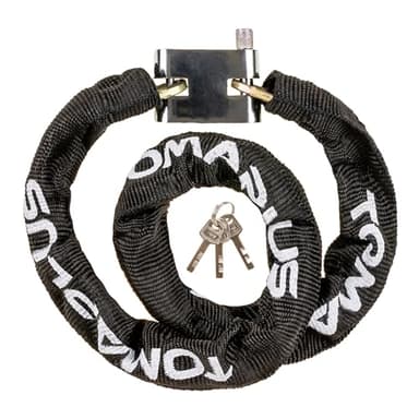 Tomaplus Lucchetto Bici con Catena Bici di 85cm, Lucchetto Antiscasso in Acciaio Hadfield con 3 Chiavi - Catena Bicicletta Antifurto, Monopattino, E-bike con Rivestimento Protettivo
